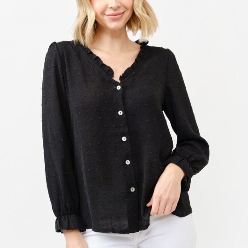 nwt And The Why Polka Dot Ruffle‎ Detailed Blouse Top - Picture 11 of 11